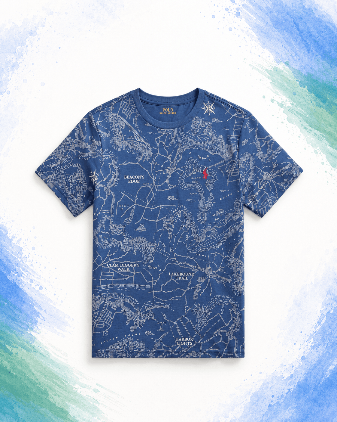 Polo Map Print Graphic Tee
